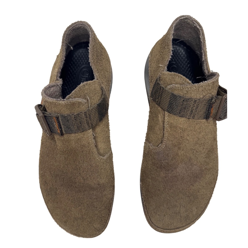 Chaco Paonia Clog Womens Teak Brown Suede Adjustable Strap Slip On Shoes